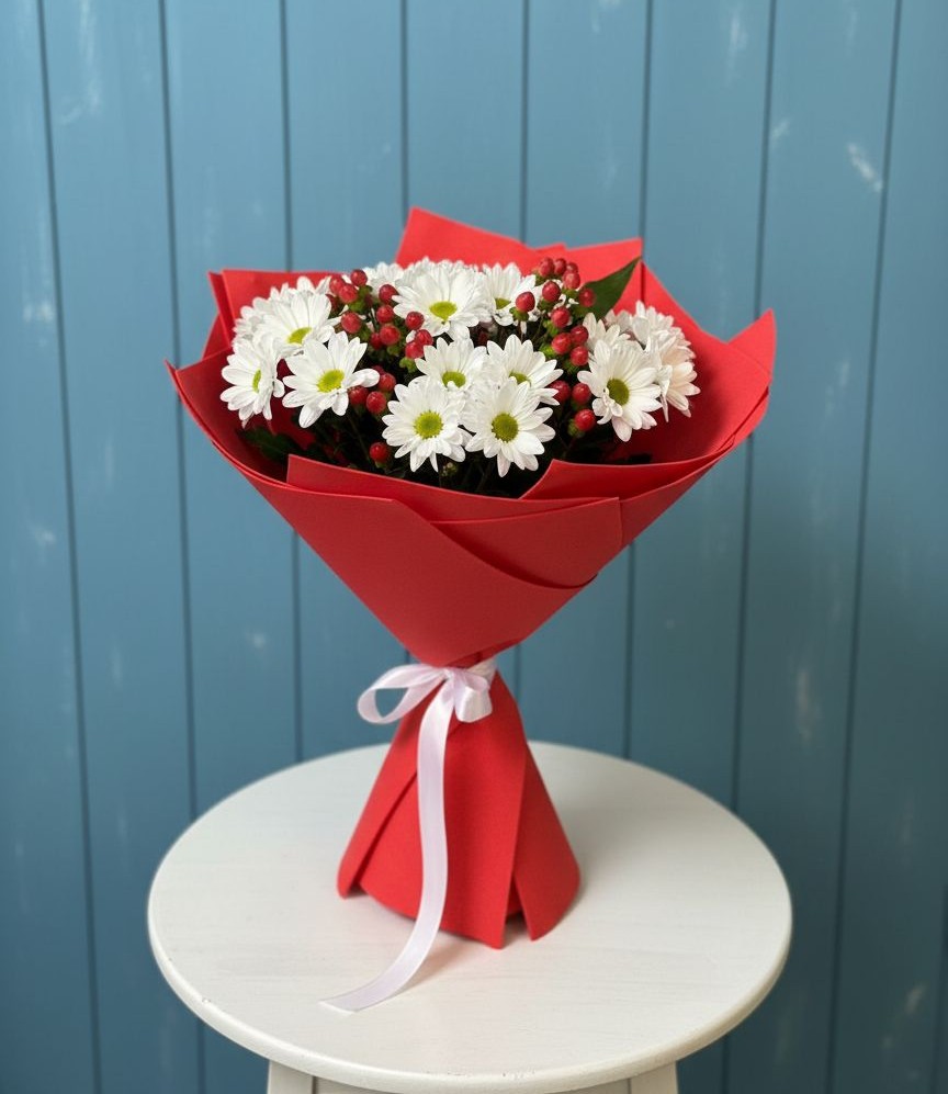 Букет цветов из: Хризантемы в Вулканном