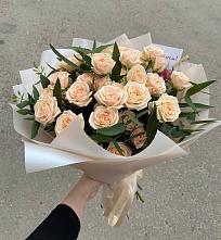 Букет Кремовые розы Латте #REPLACE_PRED# Вулканном