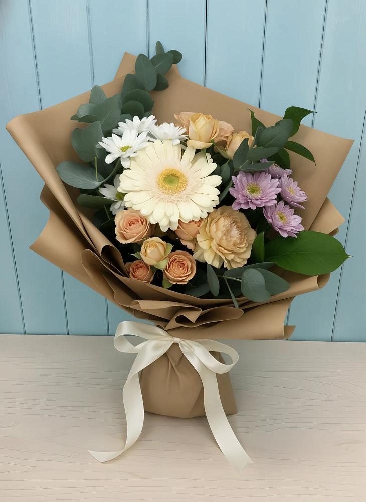Букет цветов из: Герберы и Хризантемы в Вулканном