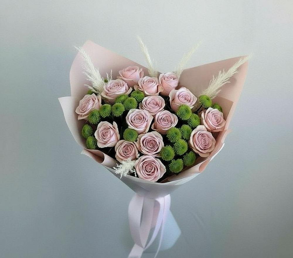 Букет цветов из: Розы и Хризантемы в Вулканном