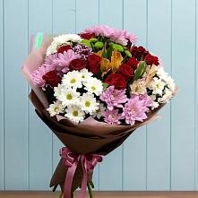 Букет цветов из:  Розы, Хризантемы и Альстромерии в Вулканном