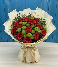 Букет цветов из:  Розы и Хризантемы в Вулканном