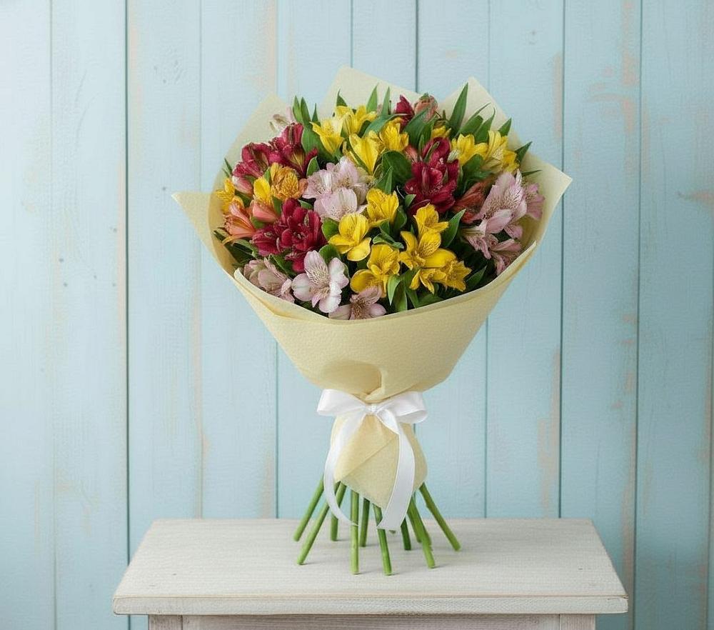 Букет цветов из: Альстромерии в Вулканном